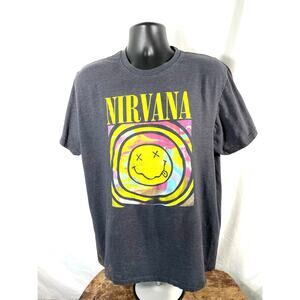 Nirvana Smiley Face Tie Dye Graphic Tee 2XL